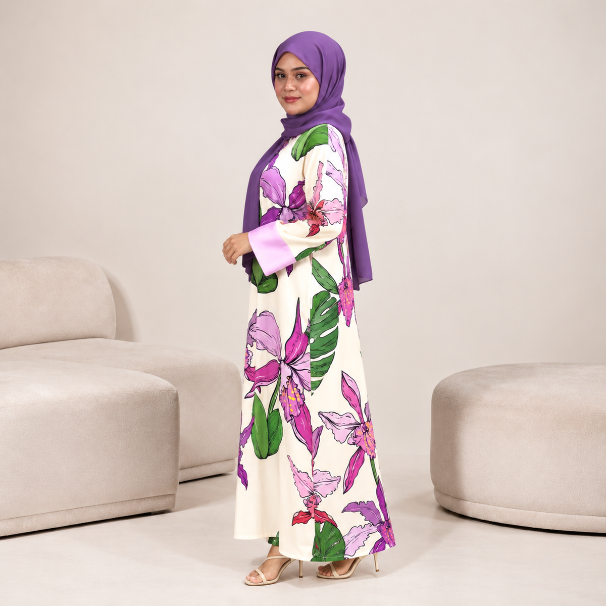 ROSSA CAFTAN PURPLE ORCHID