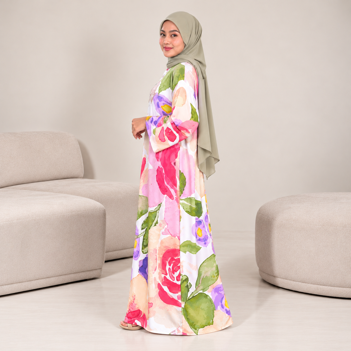 ROSSA CAFTAN WHITE ROSE