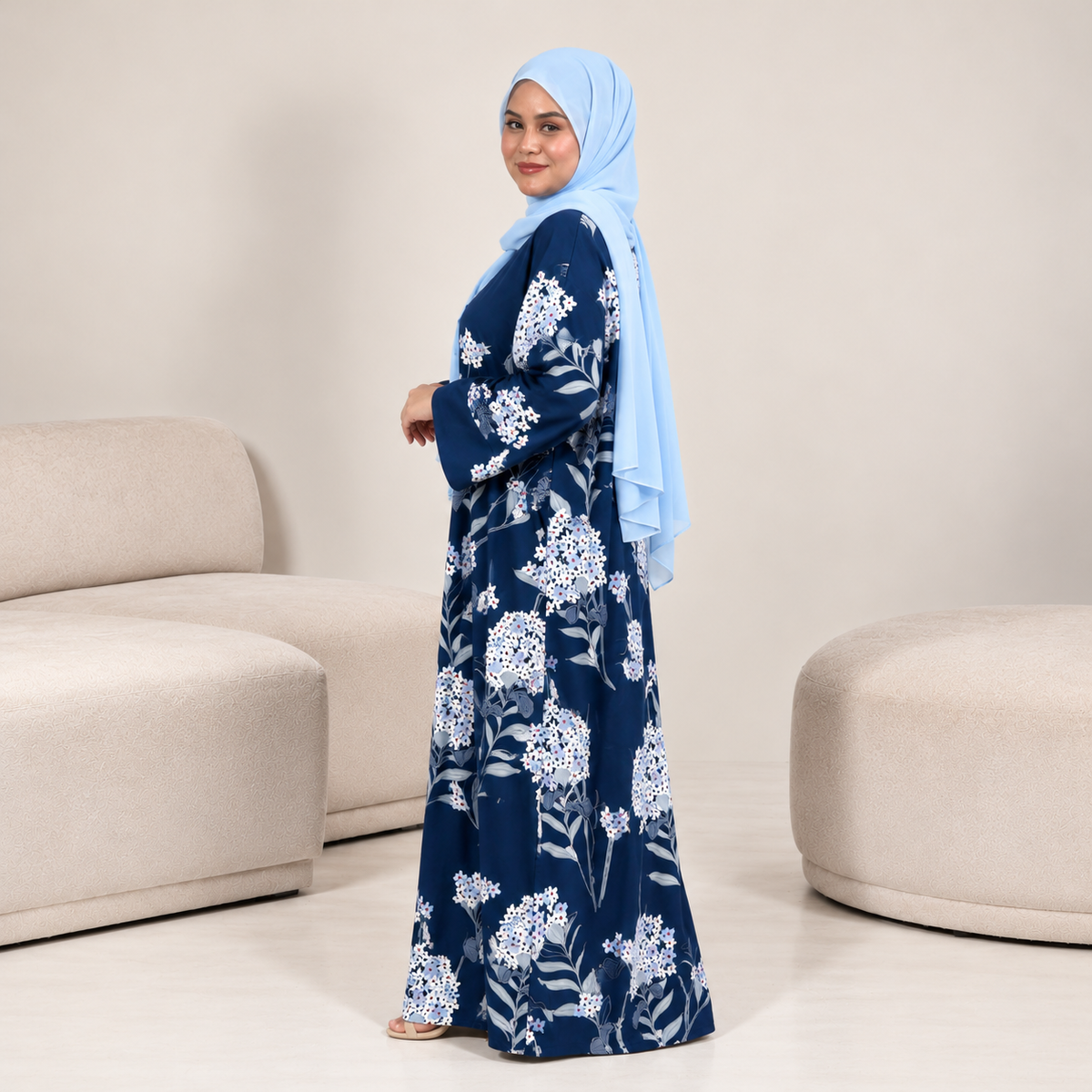 ROSSA CAFTAN BLUE HYDRANGEA