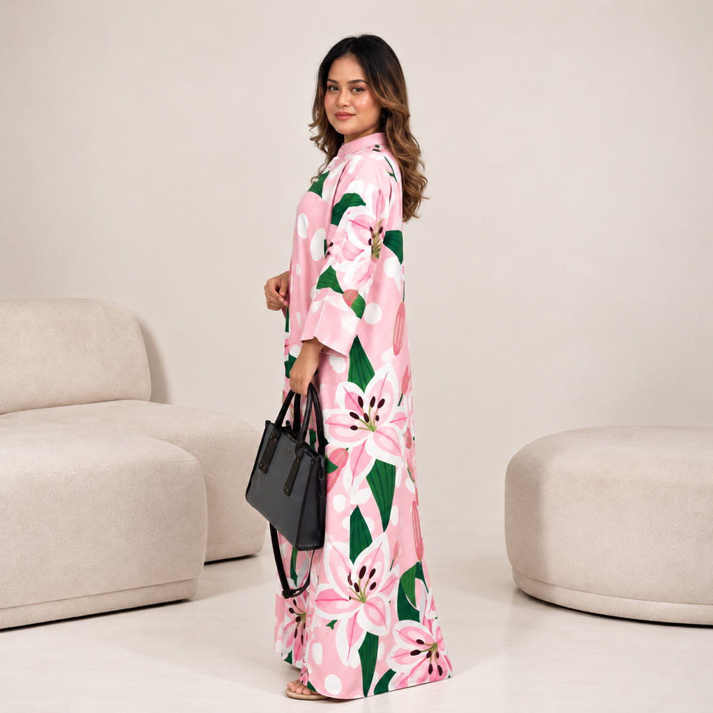 ROSSA CAFTAN PINK WATERLILY