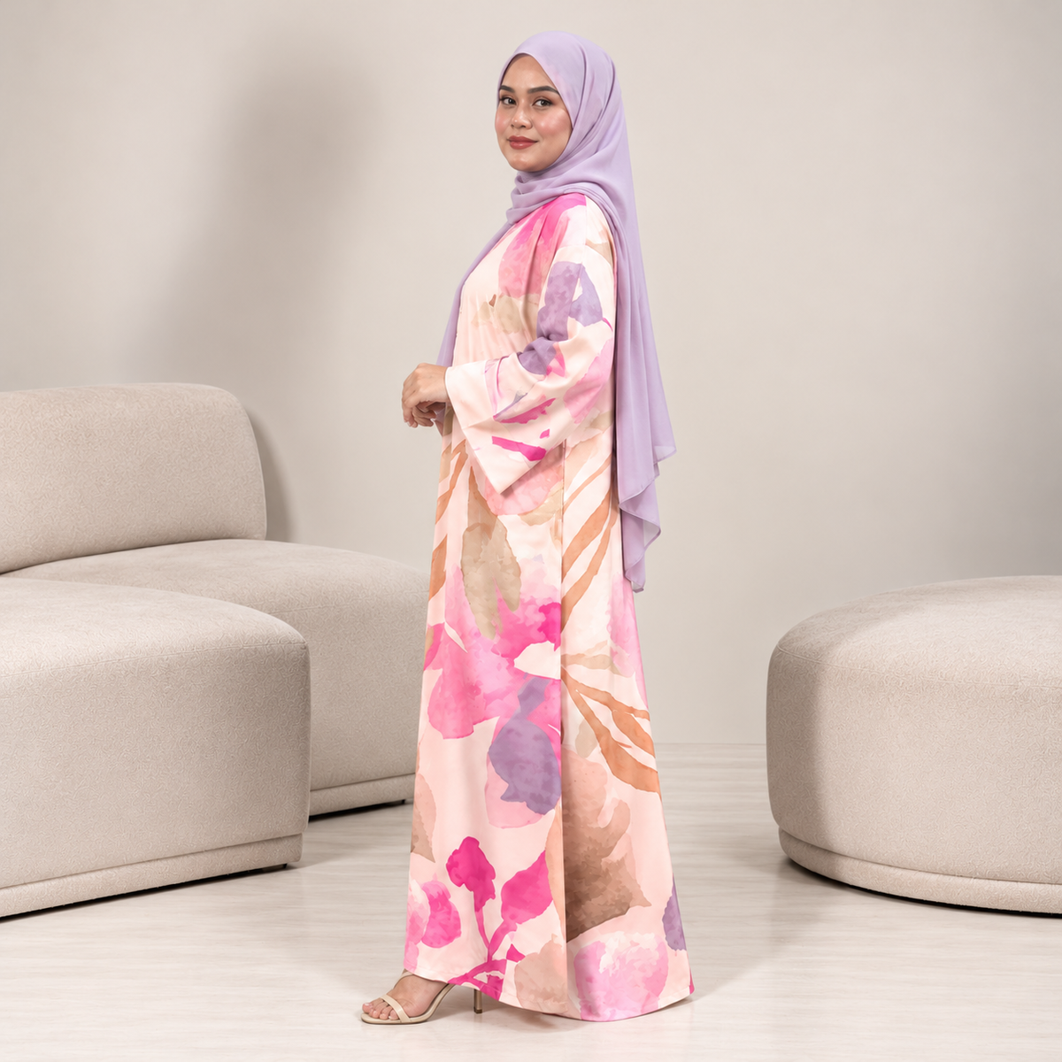 ROSSA CAFTAN PEACH DAISY