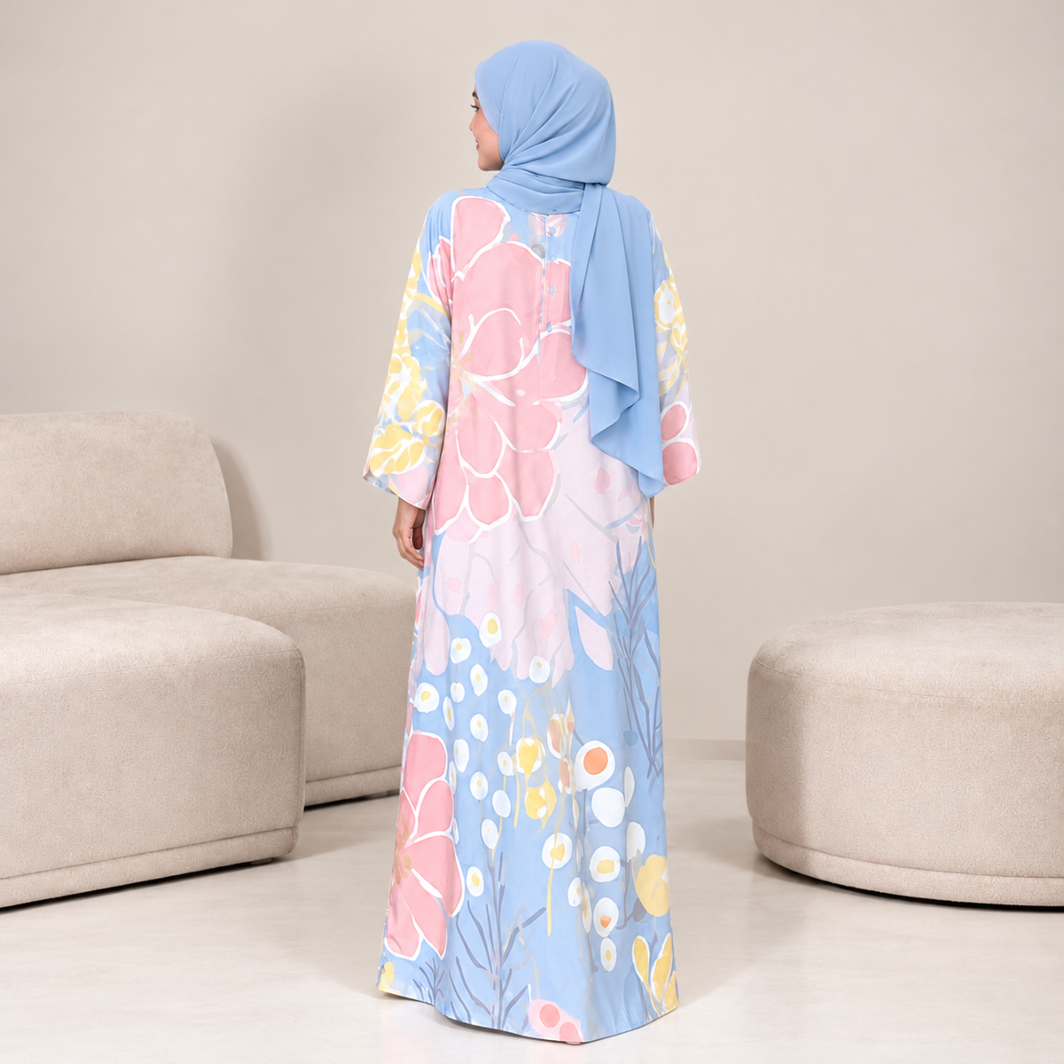 ROSSA CAFTAN GREY PEONY