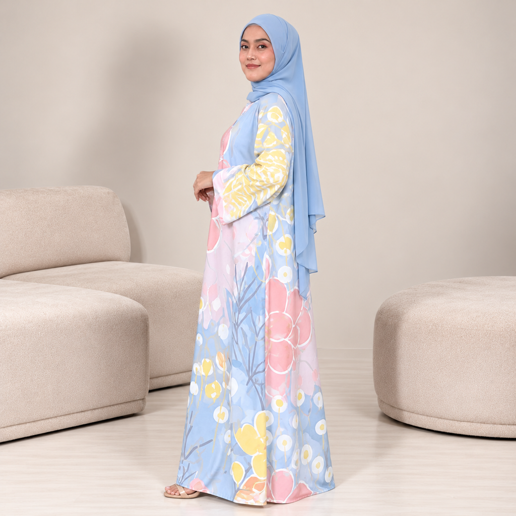 ROSSA CAFTAN GREY PEONY