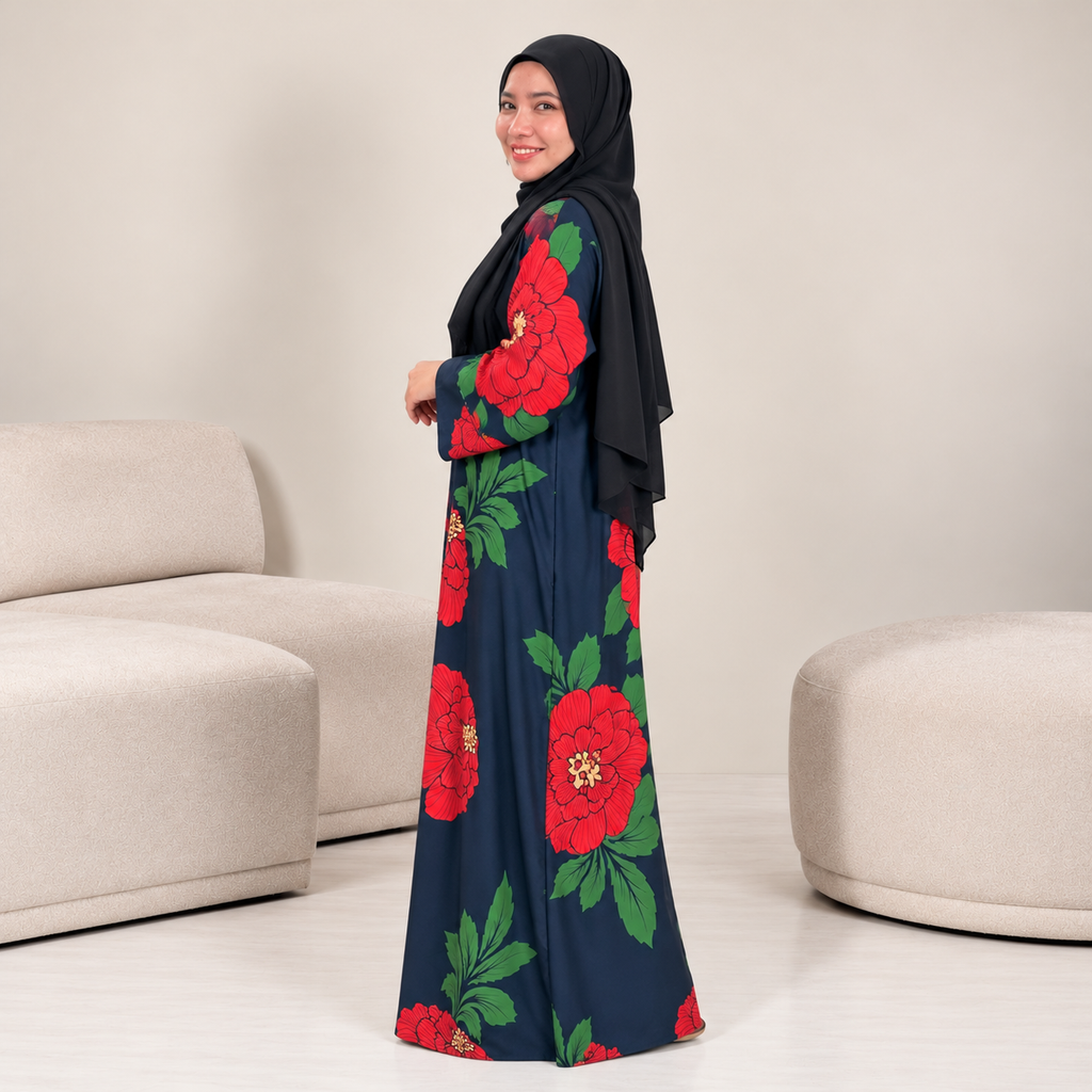 ROSSA CAFTAN BLACK PEONY