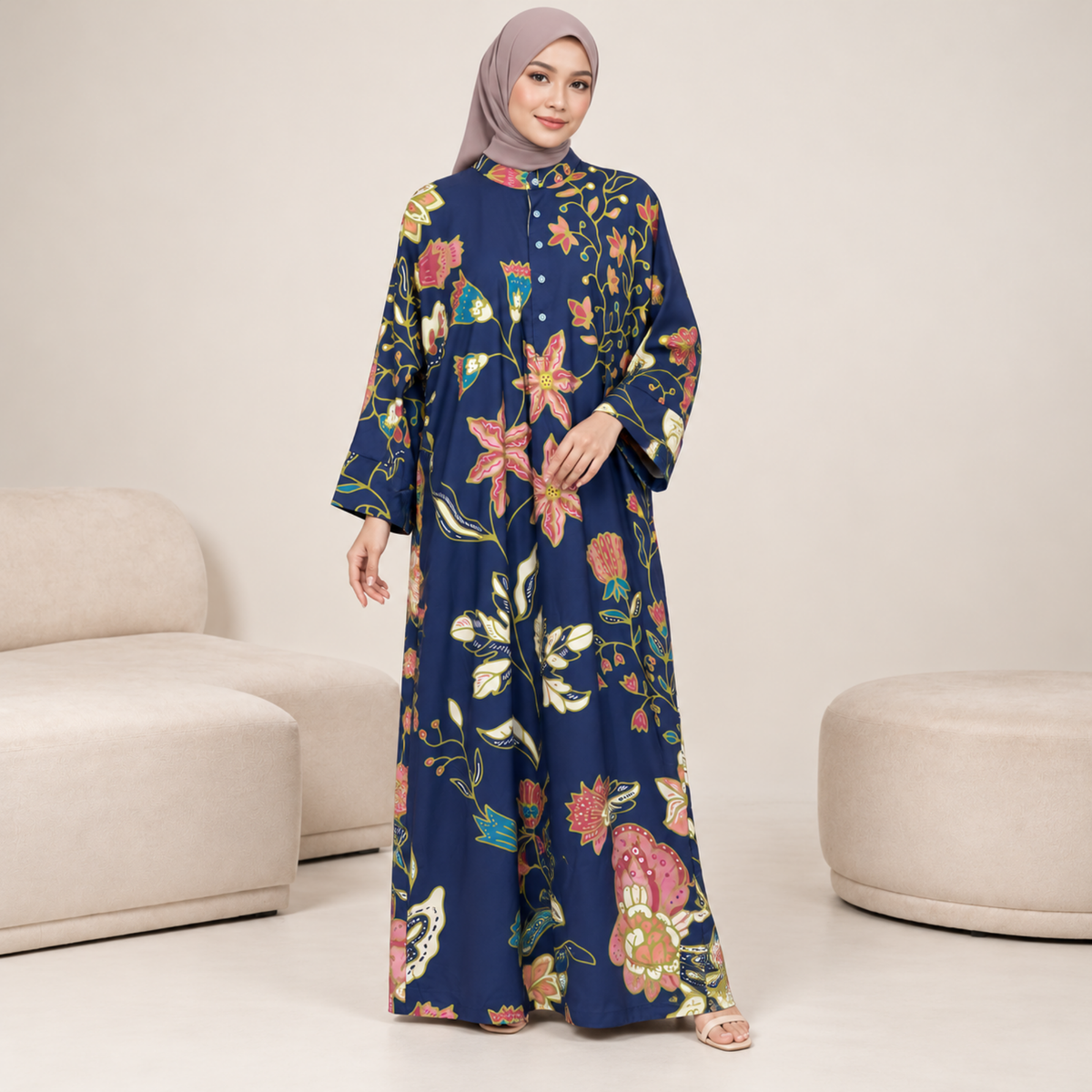 ROSSA CAFTAN BATIK BLUE LIME