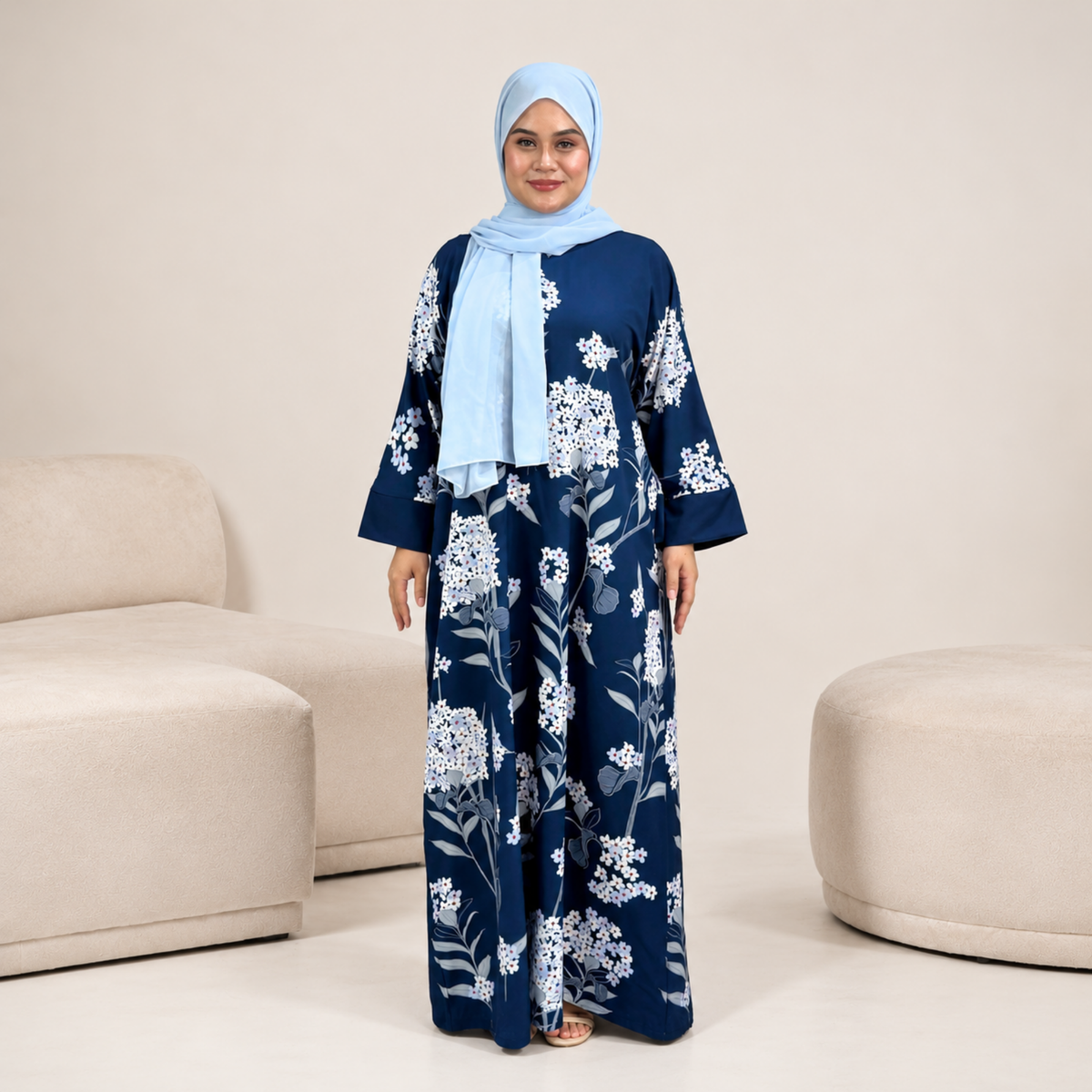 ROSSA CAFTAN BLUE HYDRANGEA