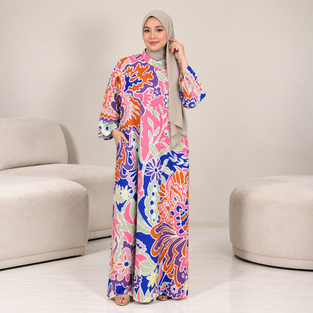ROSSA CAFTAN PINK FIESTA