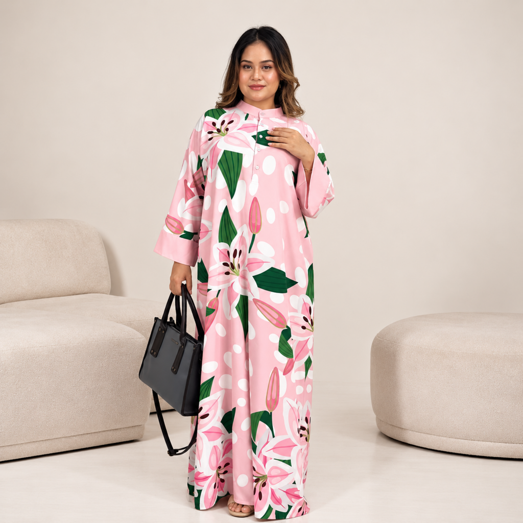 ROSSA CAFTAN PINK WATERLILY