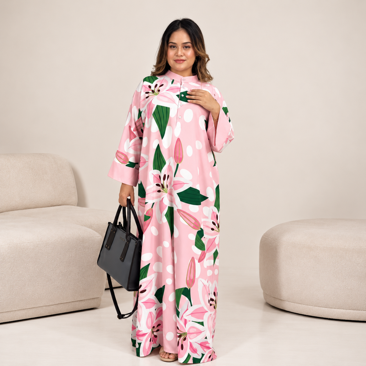ROSSA CAFTAN PINK WATERLILY