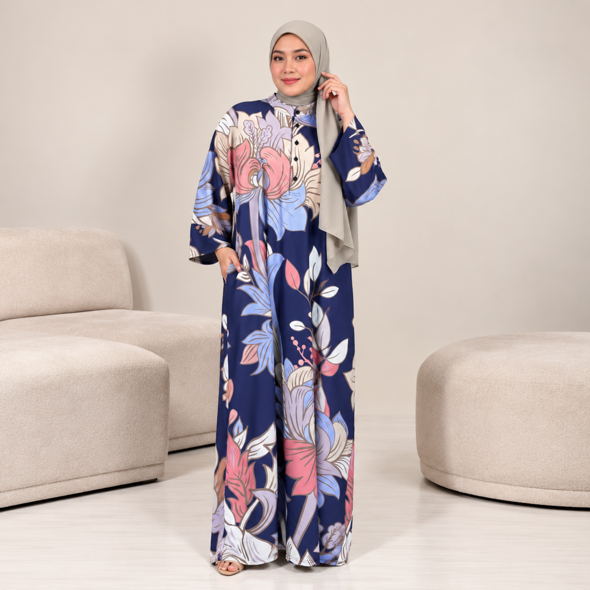 ROSSA CAFTAN PURPLE PEONY